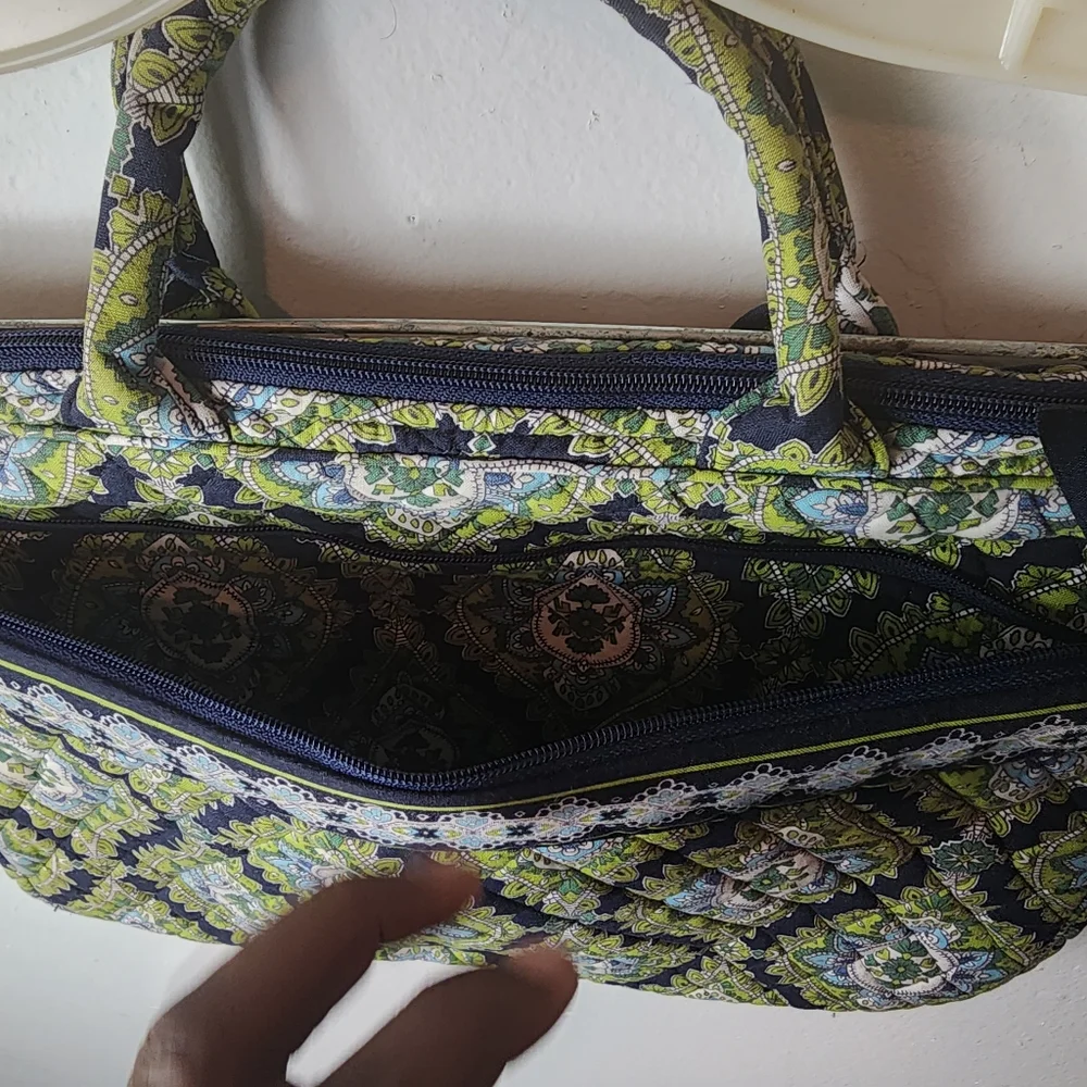 Vera Bradley laptop 13 in bag Paisley Blue & Green